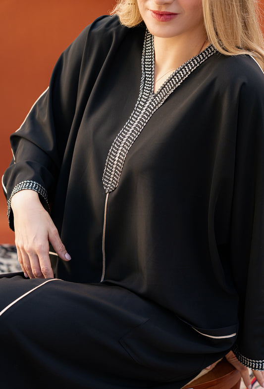 DJELLABA À POCHE NOIR