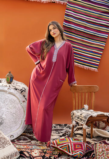 DLELLABA A POCHE ROSE GALON SILVER