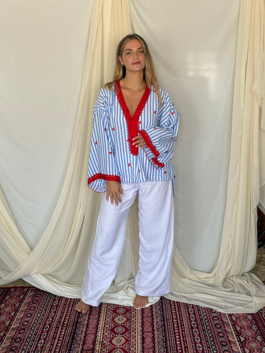 ENSEMBLE CERISE BLEU