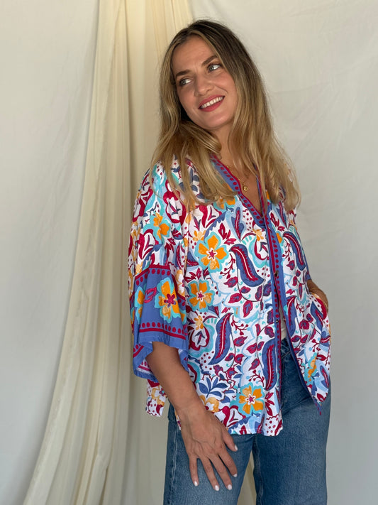 CHEMISE SUNSET BLEU-VIOLET