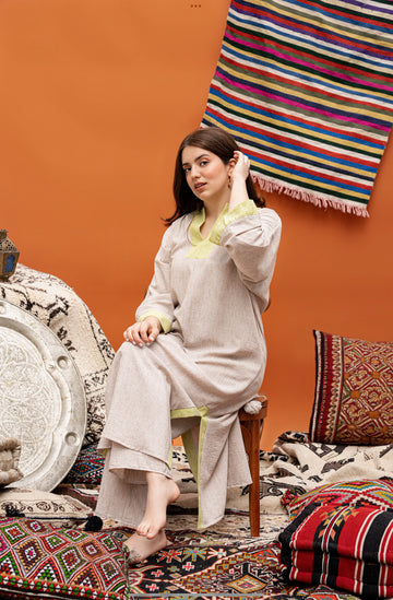 ENSEMBLE EN LIN BEIGE