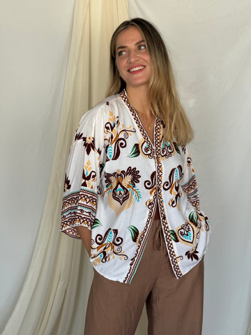 CHEMISE LAUREL MARRON