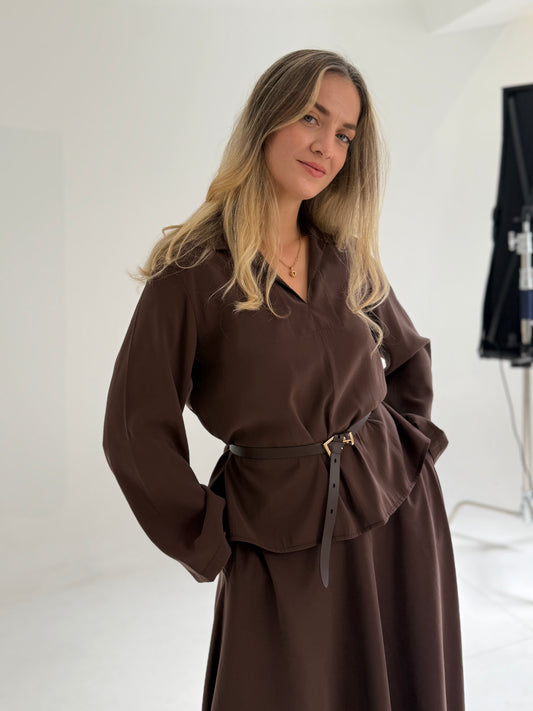 ENSEMBLE JUPE MARRON