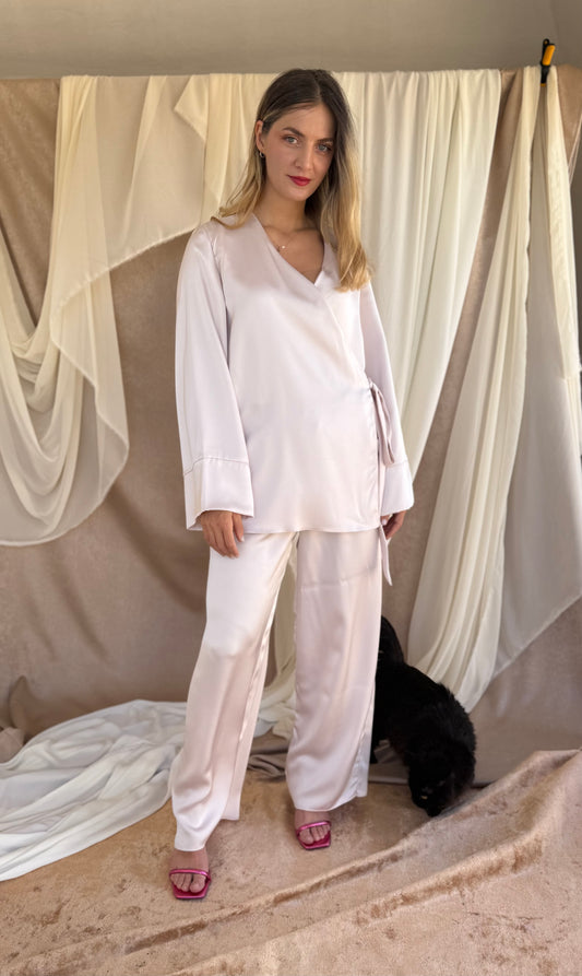 ENSEMBLE EN SATIN ROSE