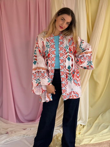 KIMONO FLORA ROUGE