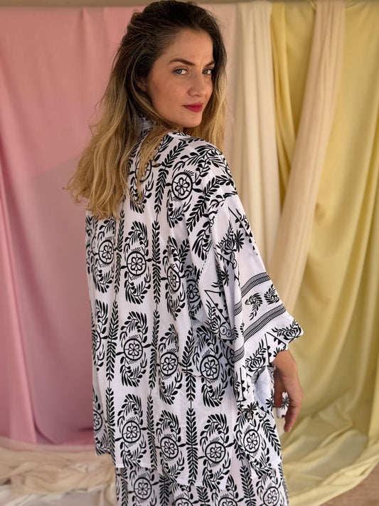 KIMONO OLIVE NOIR