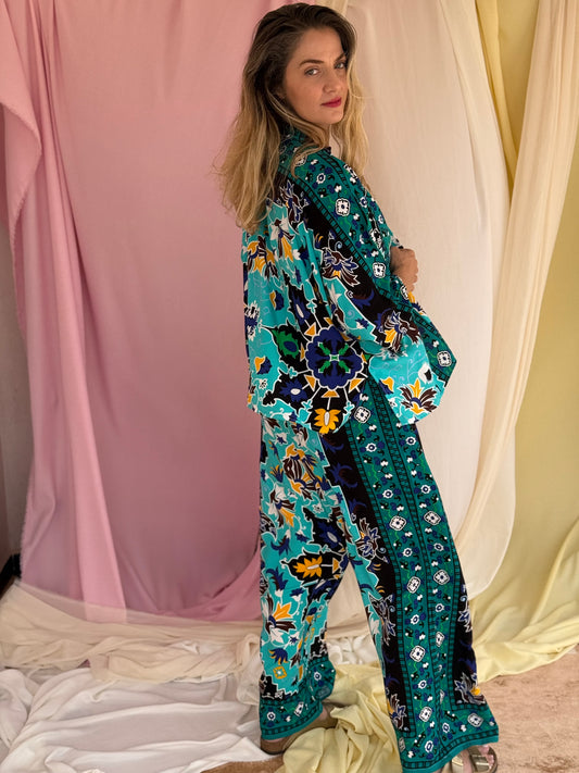 KIMONO MOSAIQUE BLEU