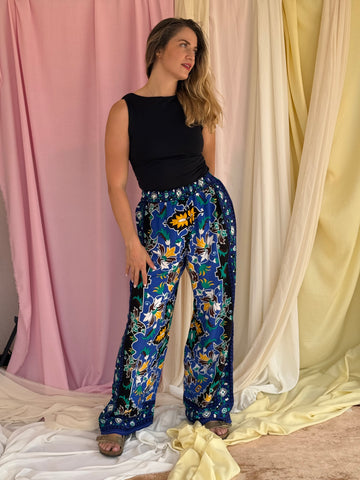 PANTALON MOSAIQUE BLEU ROI